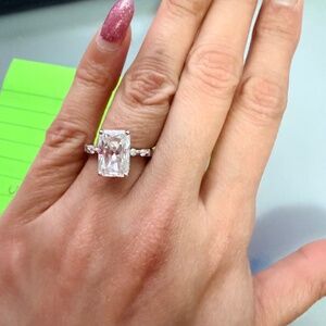 5ct Radiant cut moissanite ring